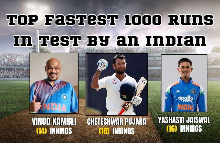Fastest 1000 Runs in Test by an Indian