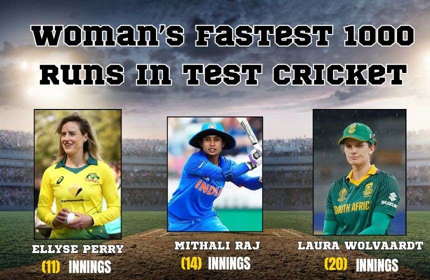 Woman Who Score Fastest 1000 Runs in Test Cricket