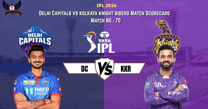Delhi Capitals vs Kolkata Knight Riders Match Scorecard IPL 2026 Match No 70 at Eden Gardens