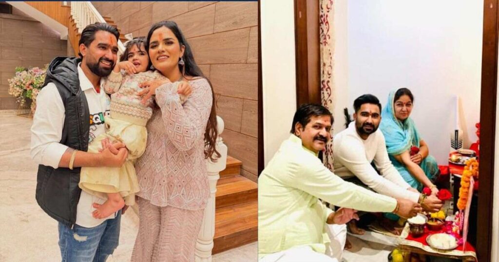 Rahul Tewatia with Her Family